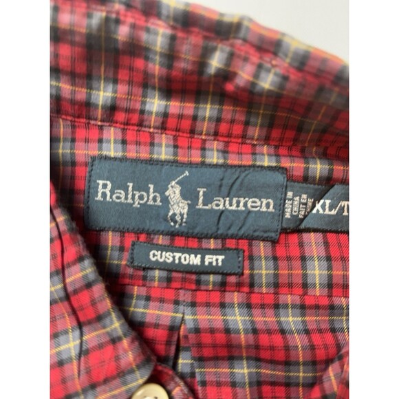 Ralph Lauren Shirt Mens XL Red Plaid Long Sleeve Button Up Preppy Western VTG - Picture 6 of 6